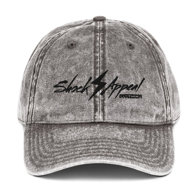 Shock Appeal (Black Logo) Vintage Cotton Twill Cap - Shock Appeal
