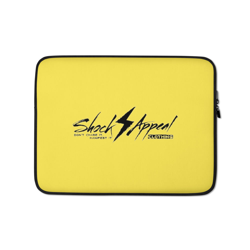 Shock Appeal Logo (Yellow) Laptop Sleeve - Shock Appeal