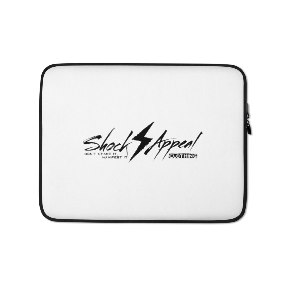 Shock Appeal Logo (White) Laptop Sleeve - Shock Appeal