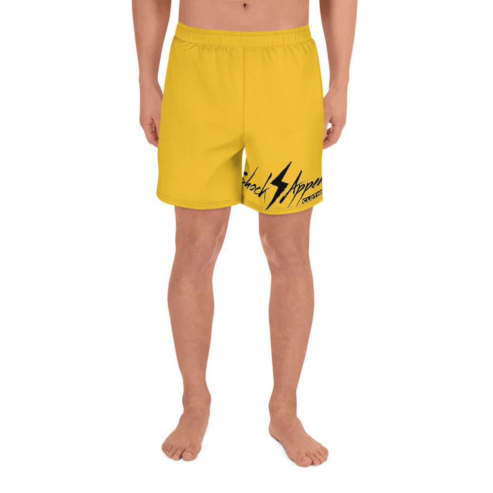 Shock Appeal Logo (Yellow) Men's Athletic Long Shorts - Shock Appeal