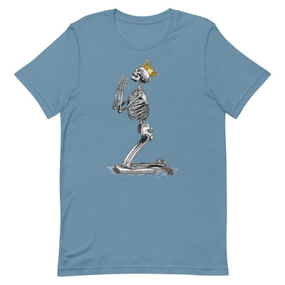 Praying skeleton: Prayers Unisex T-Shirt - Shock Appeal