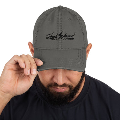 Shock Appeal (Black Logo) Distressed Dad Hat - Shock Appeal