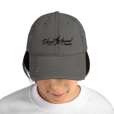 Shock Appeal (Black Logo) Distressed Dad Hat - Shock Appeal