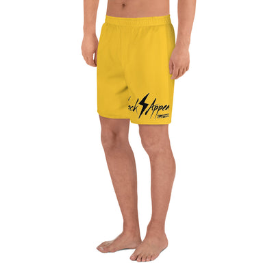 Shock Appeal Logo (Yellow) Men's Athletic Long Shorts - Shock Appeal