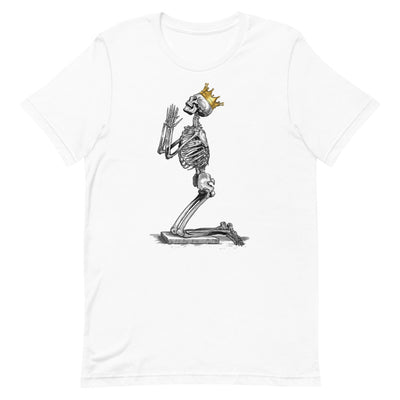 Praying skeleton: Prayers Unisex T-Shirt - Shock Appeal